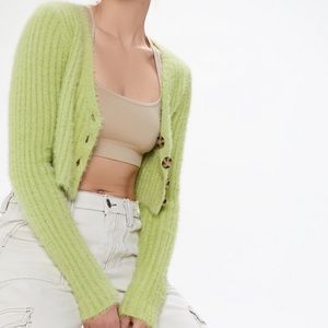 Urban outfitters fuzzy cropped cardigan
